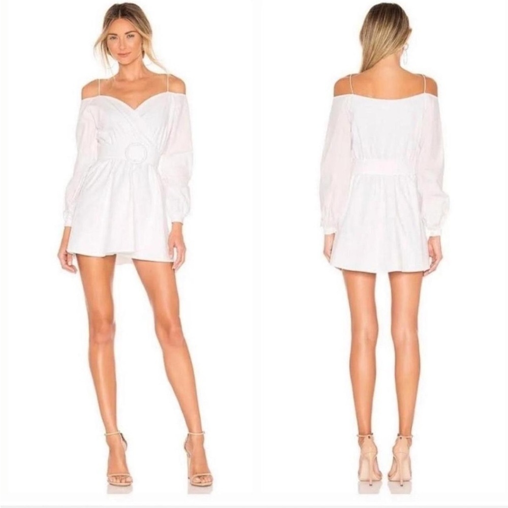 Superdown White Off-Shoulder Mini Dress | Size L | NWT